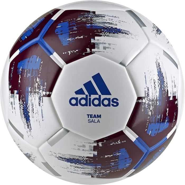 Ballon adidas Team Sala Futsal - blanc-marron-bleu - Taille 4 (futsal)