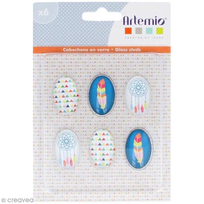 Cabochon Ovale Artemio - Totem - 2 x 3 cm - 6 pcs