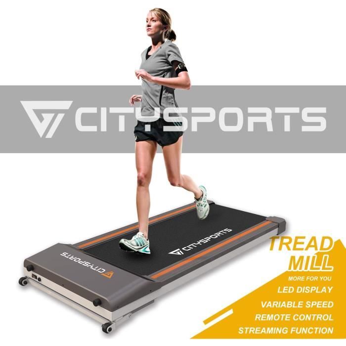 CITYSPORTS Tapis de Course Pliant, Fitness Bureau/Domicile, Tapis de Marche Electrique 1-6 km/h, Facile à Déplacer et à Ranger,Salle