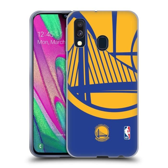 Officiel NBA Icône Surdimensionnée Golden State Warriors Coque En Gel Doux Compatible avec Samsung Galaxy A40 (2019)