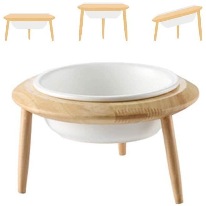HCHLQLZ Blanc Hauteur Réglable Porte-gamelle Surélevée Pet Gamelles pour Chien et Chat Gamelles Chien Chat Céramique ave 511200