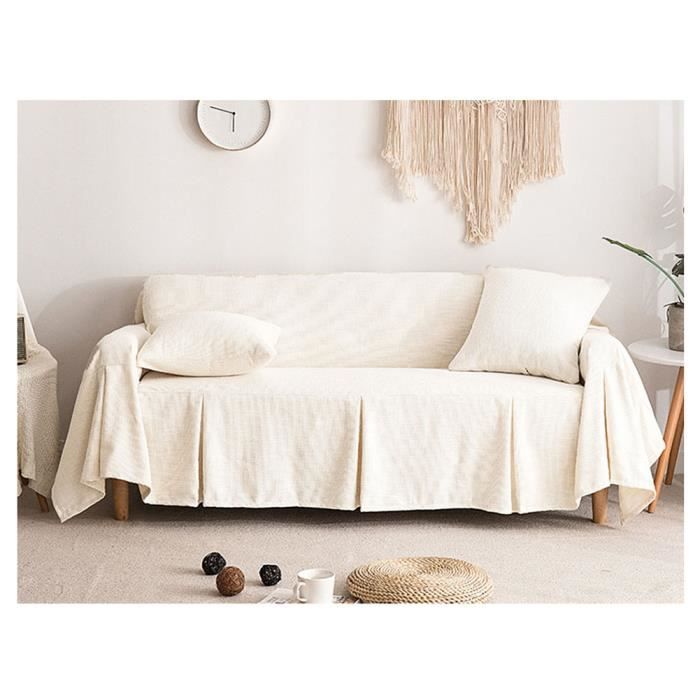 Housse De Canapé Linge De Maison Sofa,Anti-dérapant salon Mobilier Protecteur 2 200*150cm(avec 4 clips)