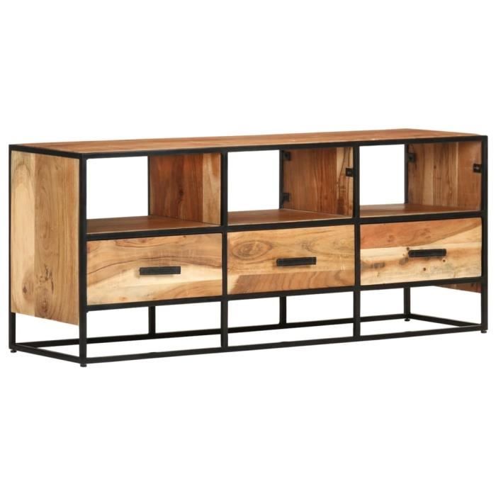 Design Furniture- Meuble TV 110x30x45 cm Bois d'acacia massif®ZOJHNA® ID Meilleur SHOP