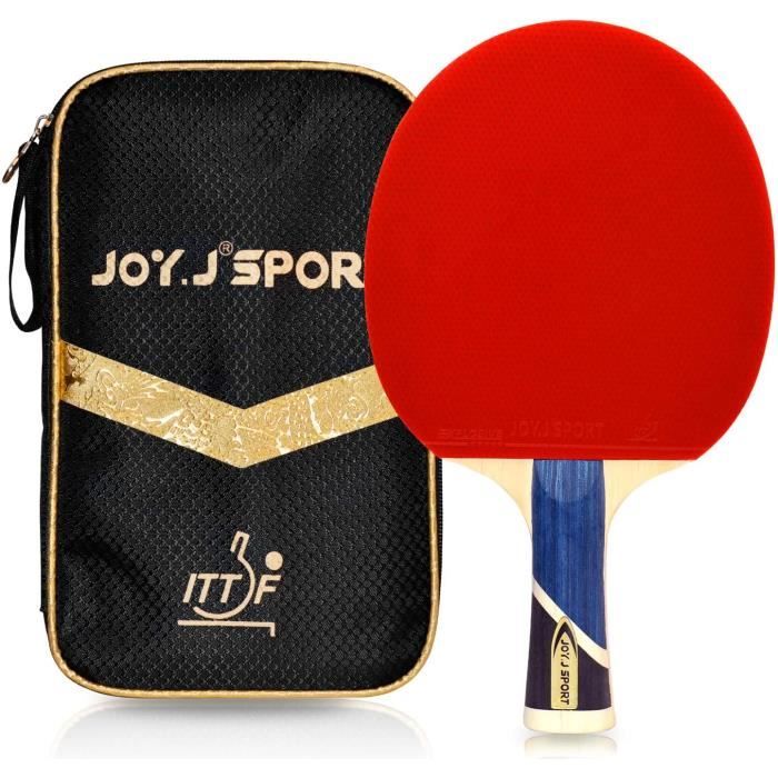 Raquette de Tennis de Table Professionnelle avec étui, Approuvé par ITTF Pingpong Raquette Paddle avec 9-Ply Bois et 8 Couches Lame
