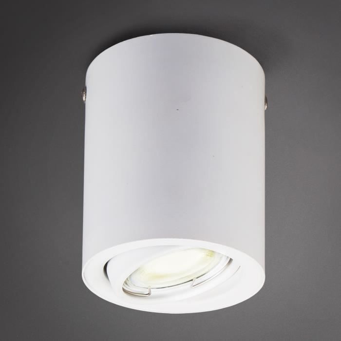 B.K.Licht Spot LED en saillie blanc GU10 spot plafond plafonnier 5W