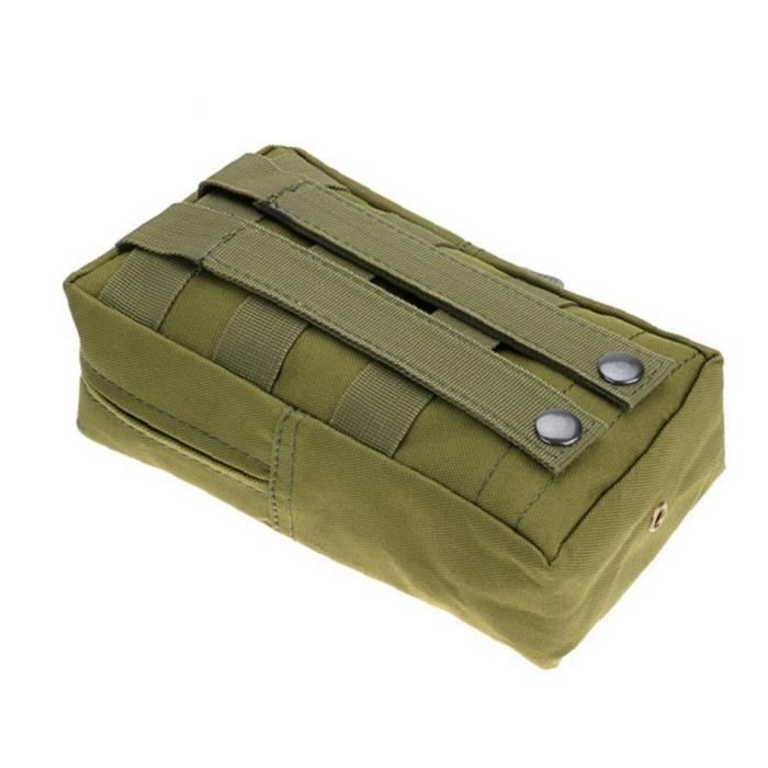 Mini Pochette tactique imperméable Nylon léger Sac de rangement de téléphone militaire léger Gilet Accessoire Vert 1PC