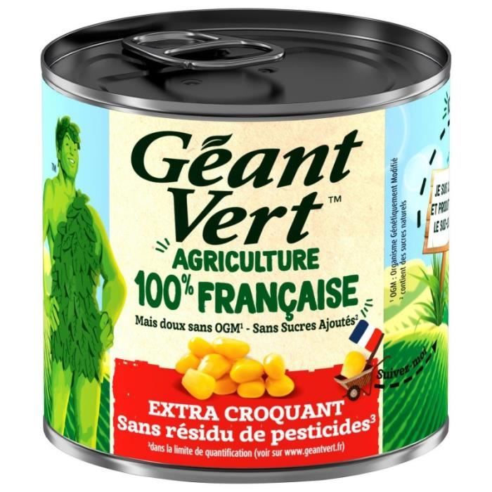 GÉANT VERT - Maïs Ultra Croquant Sans Sucre Ajouté 300G - Lot De 4
