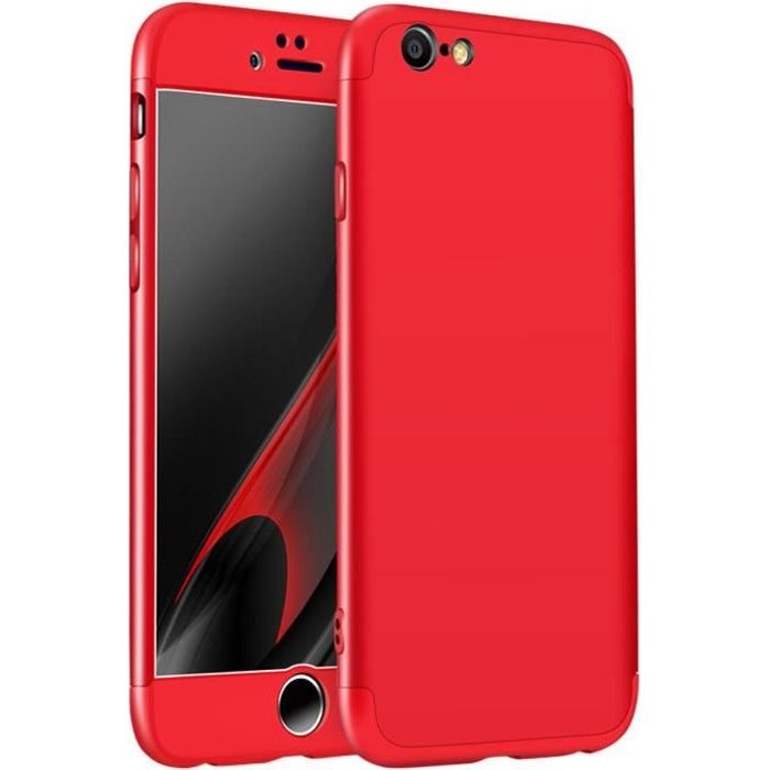 Étui Coque iPhone 6 / 6S 4.7-, 3 en 1 Hybrid Dur PC Bumper Cover Anti-rayures et Anti-choc Housse de Protection - rouge