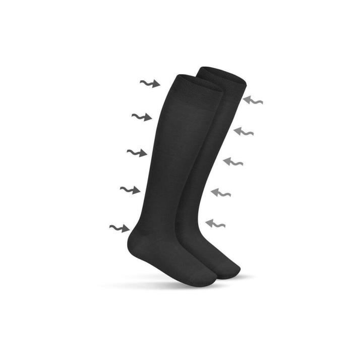 Chaussettes de Compression - Bas de Compression - Femmes & Hommes - Sport, Voyage en Avion - 35-38 - Noir