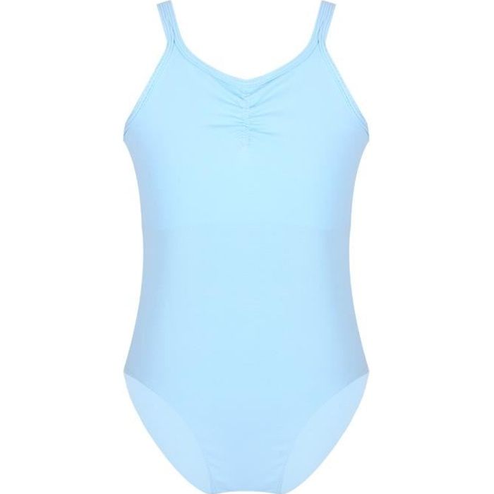 CHICTRY Enfant Fille Justaucorps Danse Classique sans Manches Academique Dancewear 3-14 Ans Bleu