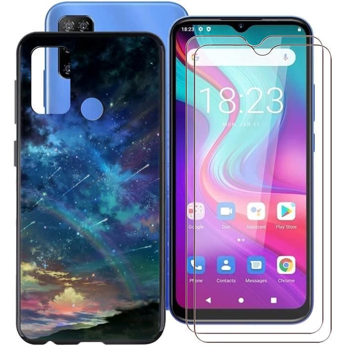 2 Pack verre trempé + Coque Pour DOOGEE X96/DOOGEE X96 Pro, ultra mince,souple,antichoc (Noir TPU ) case cover