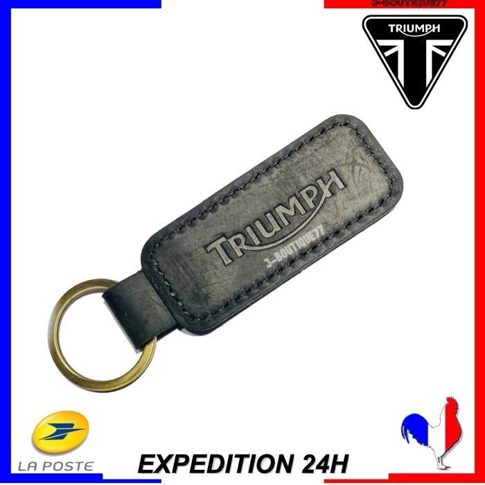 porte clé triumph cuir noir