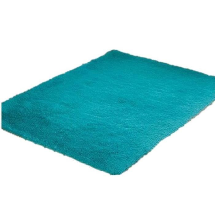 Tapis moelleux tapis antidérapant Shaggy tapis de sol tapis de sol fournitures de salon bleu doux 80 * 120 CM