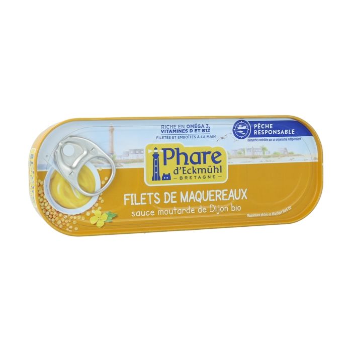Filets de maquereaux filets moutarde 113gr pêche responsable (ipip-cib)