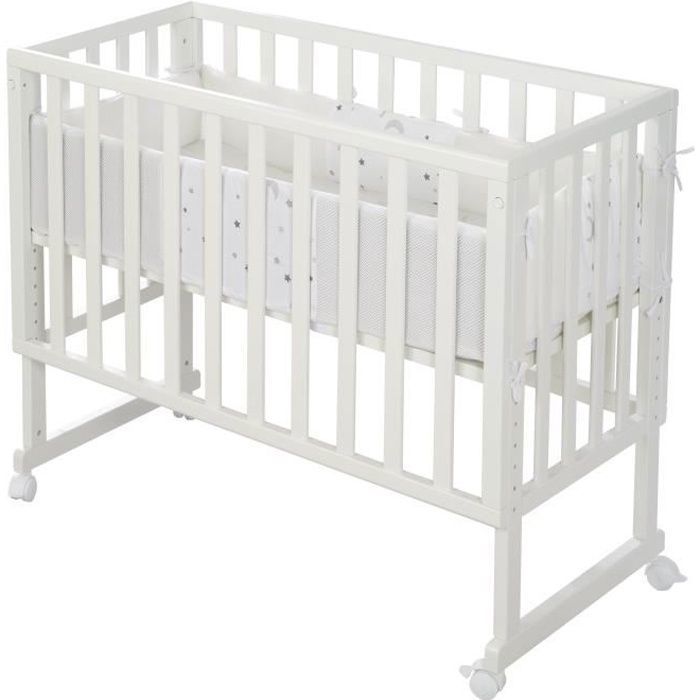 ROBA Berceau Cododo -safe asleep®- 3 en 1 + Barrière, Matelas et Tour de lit -Sternenzauber-, Blanc
