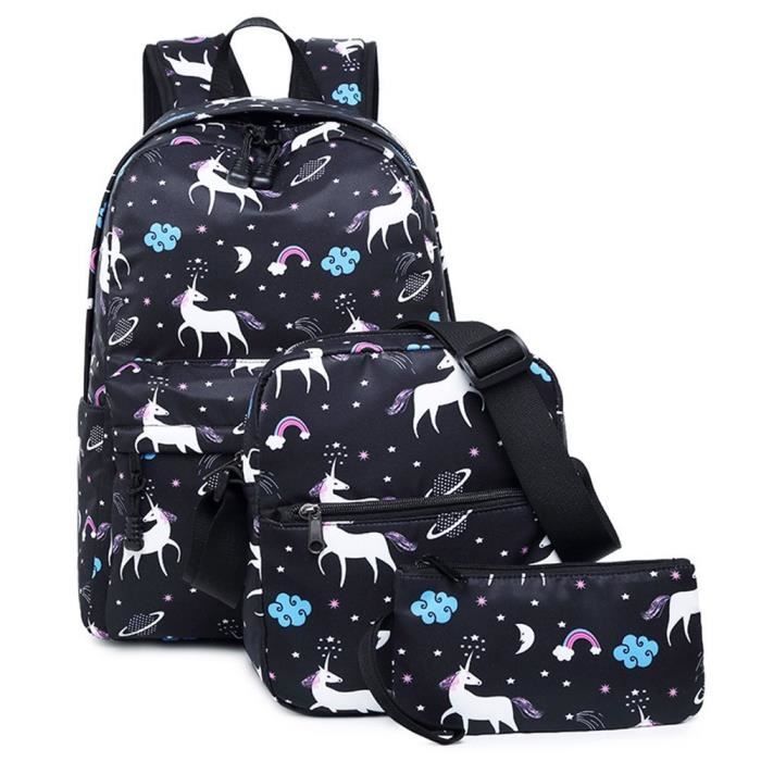 Sac à dos pour École Filles Les adolescents Sac de livre Ensemble Résistant à l'eau Ordinateur Portable Daypack‖3928
