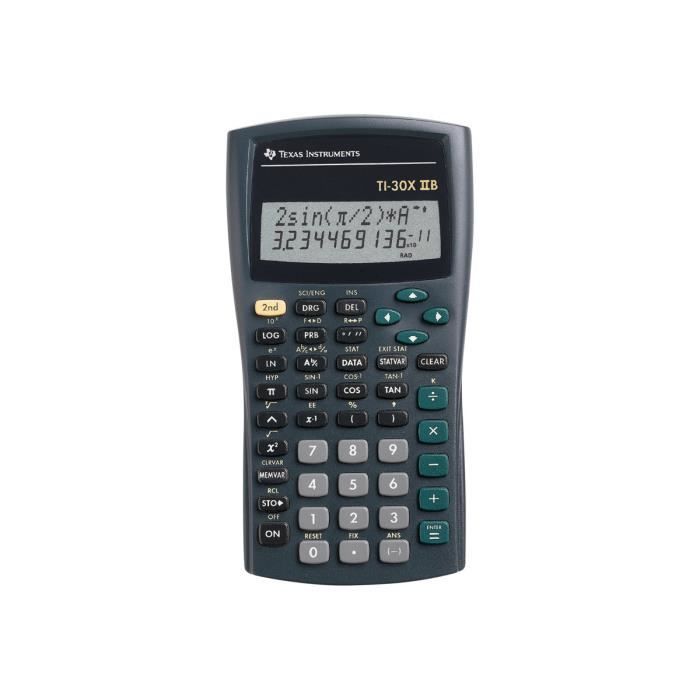 Texas Instruments TI-30X IIB - Calculatrice scientifique - USB - 10 chiffres + 2 exposants - pile