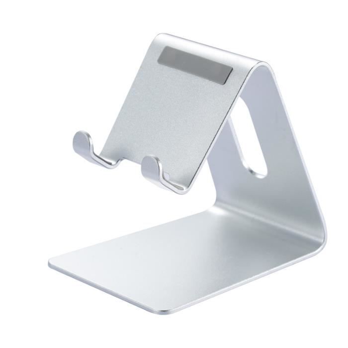 Support Telephone Tablette, ZAMUS Dock Téléphone Support de Bureau Universel en Aluminium Argenté pour 2021 iPad Pro iPad Air iPhone