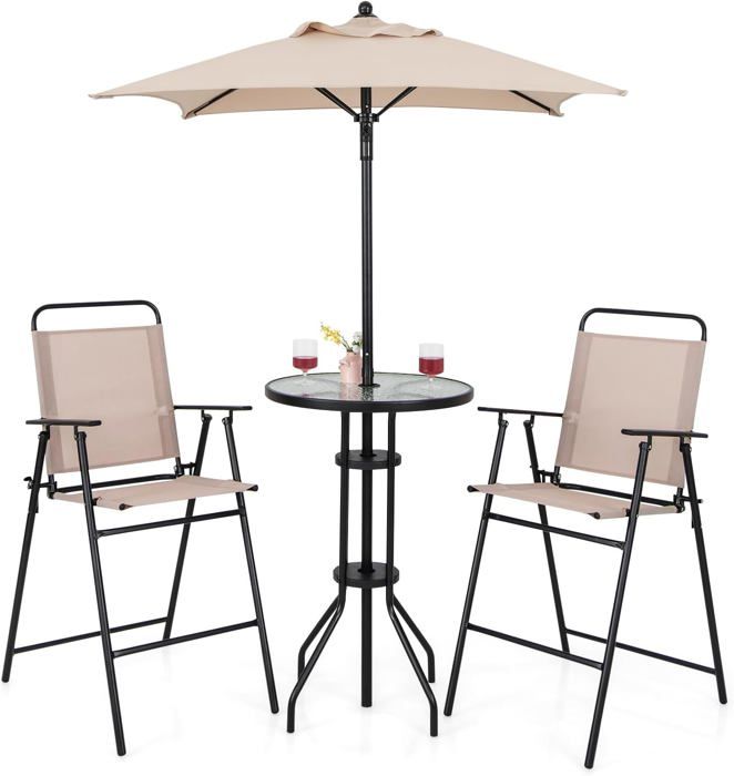Salon De Jardin Enfant FUN HOUSE Indian Panda - Table, 2 Chaises Et Parasol Pour Jardin Ou Pique-Nique