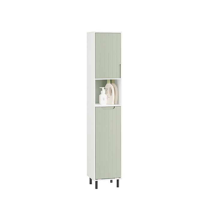 meuble colonne salle de bain bzr137-gr sobuy - compartiment - étagères réglables - 31x30x167 cm - vert et blanc