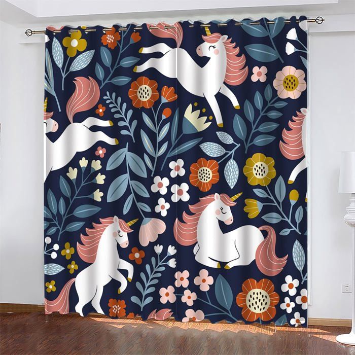 Rideaux Occultants Licorne Belle Princesse Elfe De La Forêt Du Château