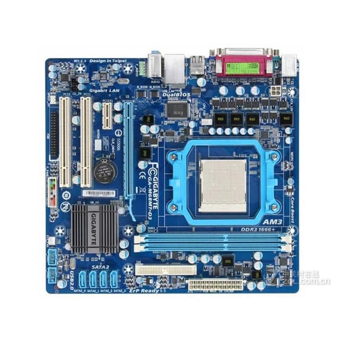 Carte mère GIGABYTE GA-M68MT-D3 nVIDIA nForce 7025 630a(MCP68S) Socket AM3 2xDDR3 SDRAM 8GB Micro ATX - Gigabyte