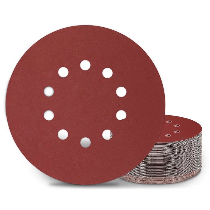 Lot De 40 Disques Abrasifs 180 Mm – 8 Trous, Grains P40 à P400 – Pour Ponceuse Excentrique – Papier à Poncer Hook & Loop – Pour Bois, Métal, Peinture