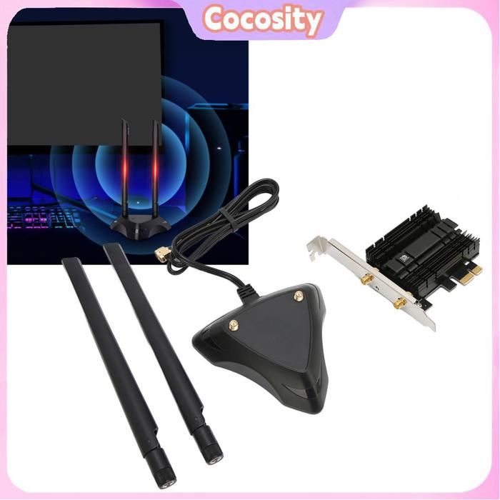 Cocosity adaptateur sans fil PCIE Adaptateur WiFi PCIE Carte WiFi PCIE 24 GHz 58 GHz 6 GHz avec CD informatique reseau