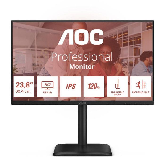 Écran PC - AOC - 24E4U - 23.8 pouces - Full HD 1920x1080 - LED Noir