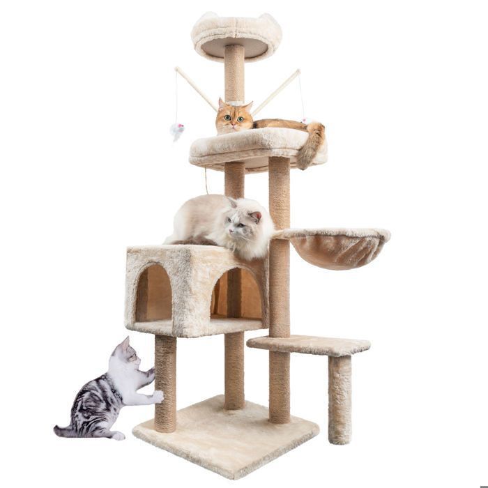 Arbre à Chat Griffoir 145cm Tour descalade Stable à Plusieurs