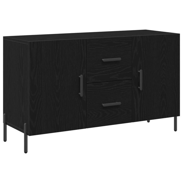 PROMOTION Buffet salle à mangerCommode Salon Noir Chêne 100x36x60 cm - Bois dingénierie 22740 - BestMeuble
