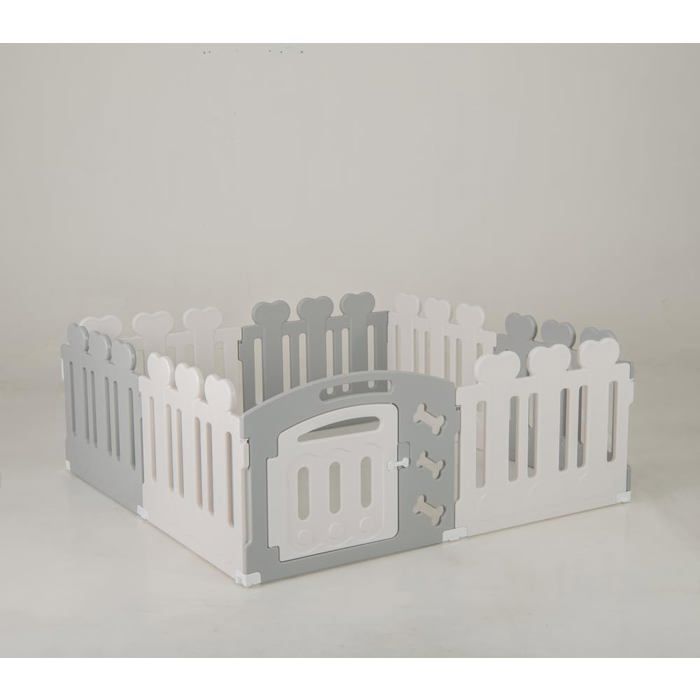 Comparer les prix de GOPLUS Parc pour Chiots 7 Panneaux 1 Porte en Plastique Doubles Ventouses 155 x 155 x 60 CM (Beige)