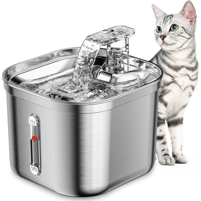 Comparer les prix de Fontaine Eau Chat - Acier Inoxydable - Ultra-Silencieuse - 22L - Lavable au Lave-Vaisselle - Fentre de niveau visible -