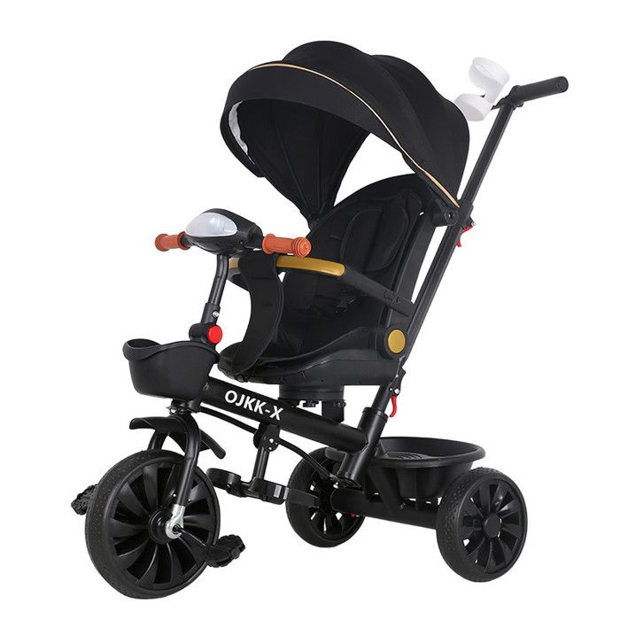 Tricycle Enfant 1-6 Ans Avec Canopy Et Pédales – Tricycle Bébé Évolutif Multifonction Siège Rotatif Dossier Inclinable 40 - 50