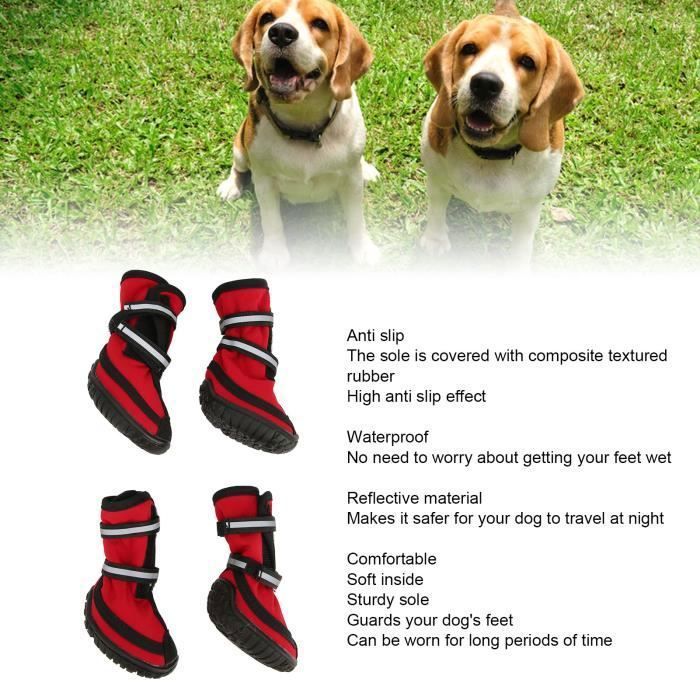 VGEBY Bottes de protection Walker Active Protection contre la chaleur Chaussons pour chiens (Rouge L) Abilityshop-keeper