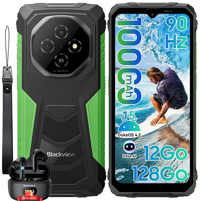 5G Téléphone Portable Incassable Blackview ROCK 2 6.67 120Hz 24Go+256Go 15000mAh Android 16 NFCDual SIM - Violet
