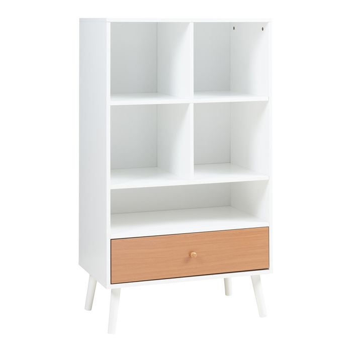 Bibliothèque Reyljand 120 x 70 x 40 cm blanc effet teck
