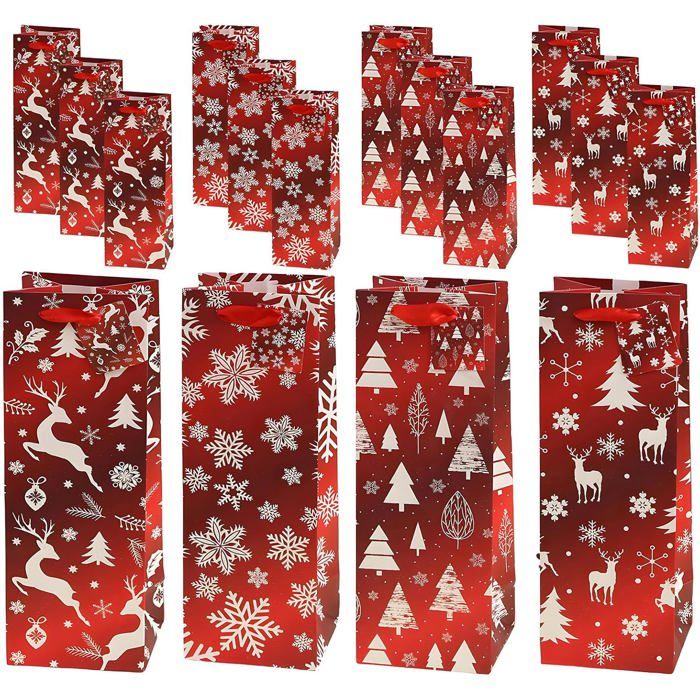 Sac Cadeau Noel Kraft Pour Noël, Sachet Papier Kraft Noel, Pochette Cadeau Petit-grand Format