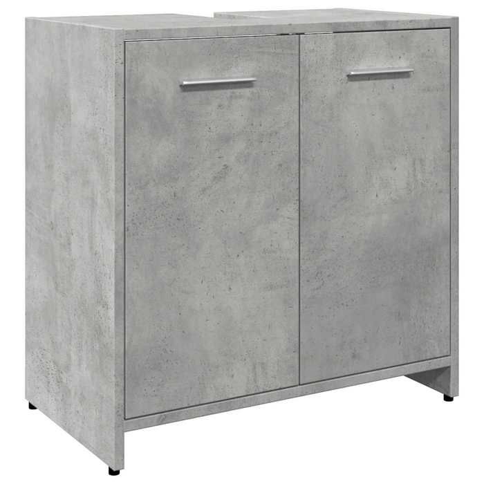 Black FridayMeuble dessous rangement - Classqiue Cabinet/ Armoire lavabo - de salle de bain Gris béton - 60x33x60cm FR01_34499