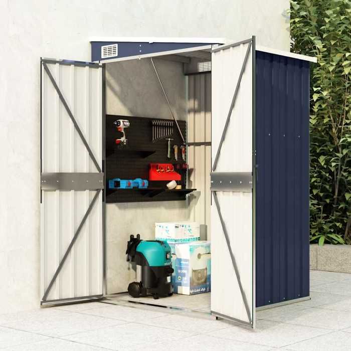 Remise de jardin murale - vidaXL - 118x100x178 cm - Anthracite - Acier galvanisé - Portes à double ouverture