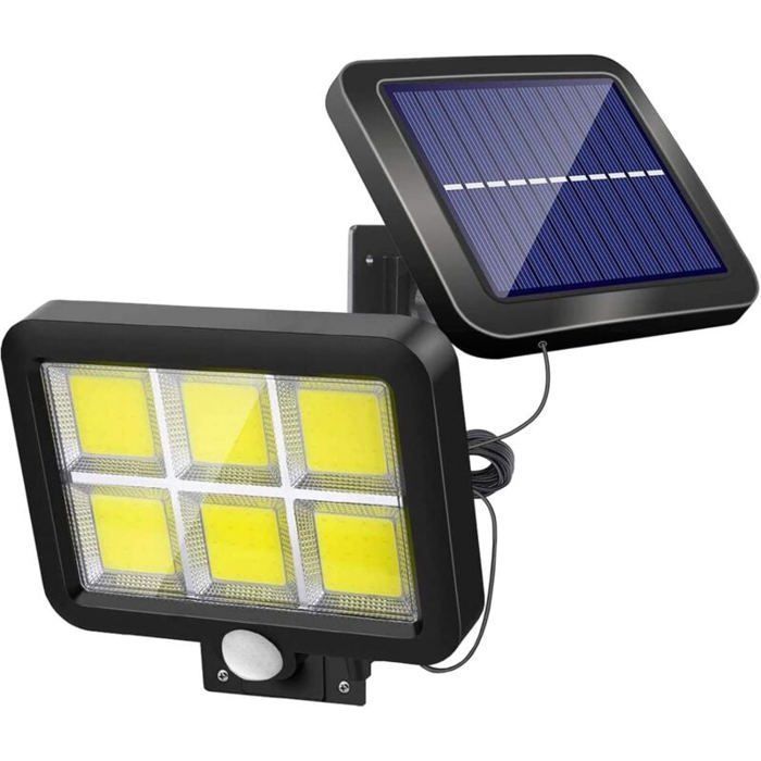Lampe Solaire Extérieur Puissante avec Détecteur de Mouvement 120 LED Étanche Blanc Éclairage Lumières Solaires pour Jardin Terrass