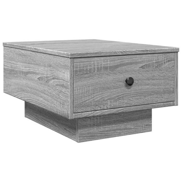 Table basse en bois dingénierie - XWO - Sonoma gris - 60x45x31 cm - Capacité 75 kg - Grand espace de rangement