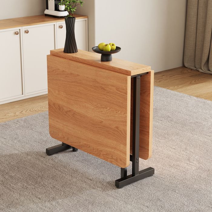 Table de salle à manger élégante moderne et minimaliste couleur naturelle - Table de salle à manger extensible 120 cm x 80 cm