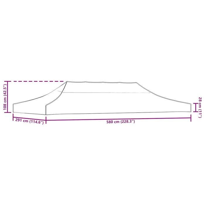 Toit de tente de réception - WIENS - 3 x 6 m - Crème - Oxford 600D - Revêtement PVC - Résistant aux UV