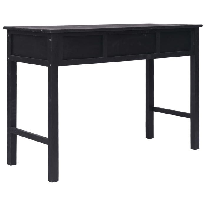 Noir Table console - CLARENCE - Meuble couloir - Noir 110x45x76 cm - Bois CC341