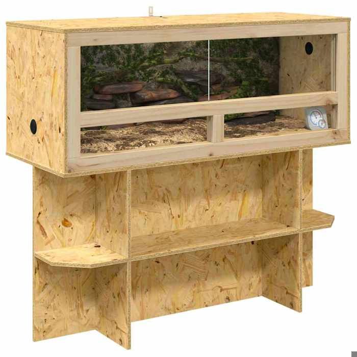 PROMOTION Terrarium - VENT-FLASH - Boîte à reptiles Marron 100x40x90 cm OSB 866227