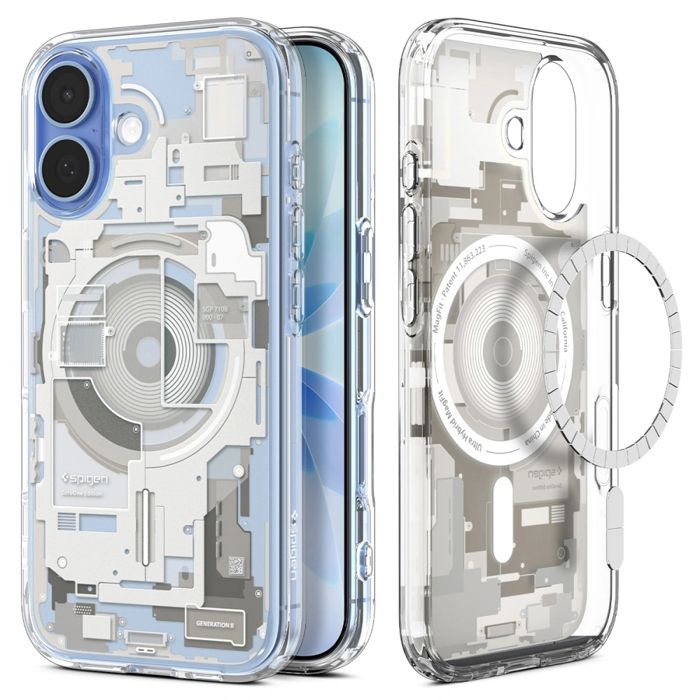 Coque - SPIGEN - Ultra Hybrid Zero One MagSafe - Anneau MagSafe intégré - Dos transparent - Protection hybride TPU+PC