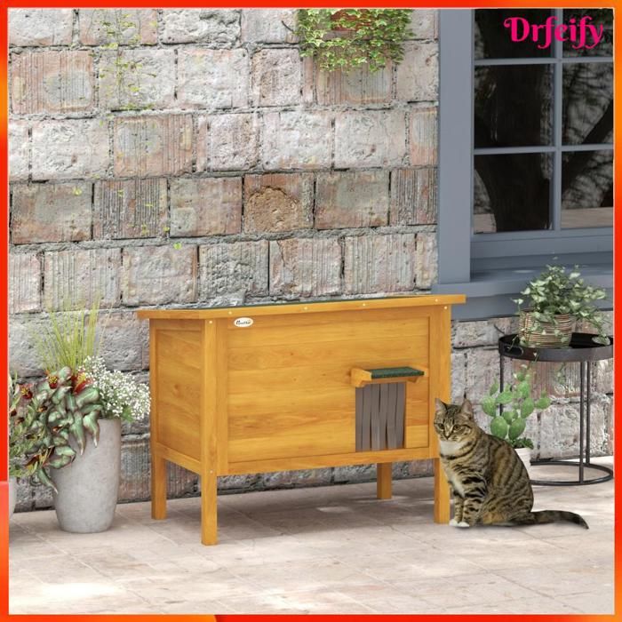 Niche dextérieur - AKOZON - 9035 - Bois massif - Mousse isolante - Toit ouvrable