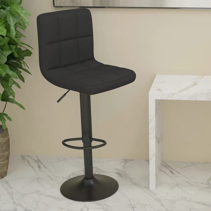 Chaise haute Noir - Magnifique Tabouret de bar Classique pour Cuisine Café Noir Tissu 6542