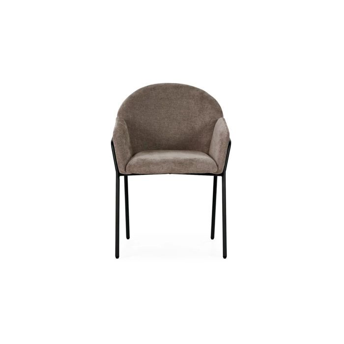 NAYA - Lot de 2 chaises tissu - Café
